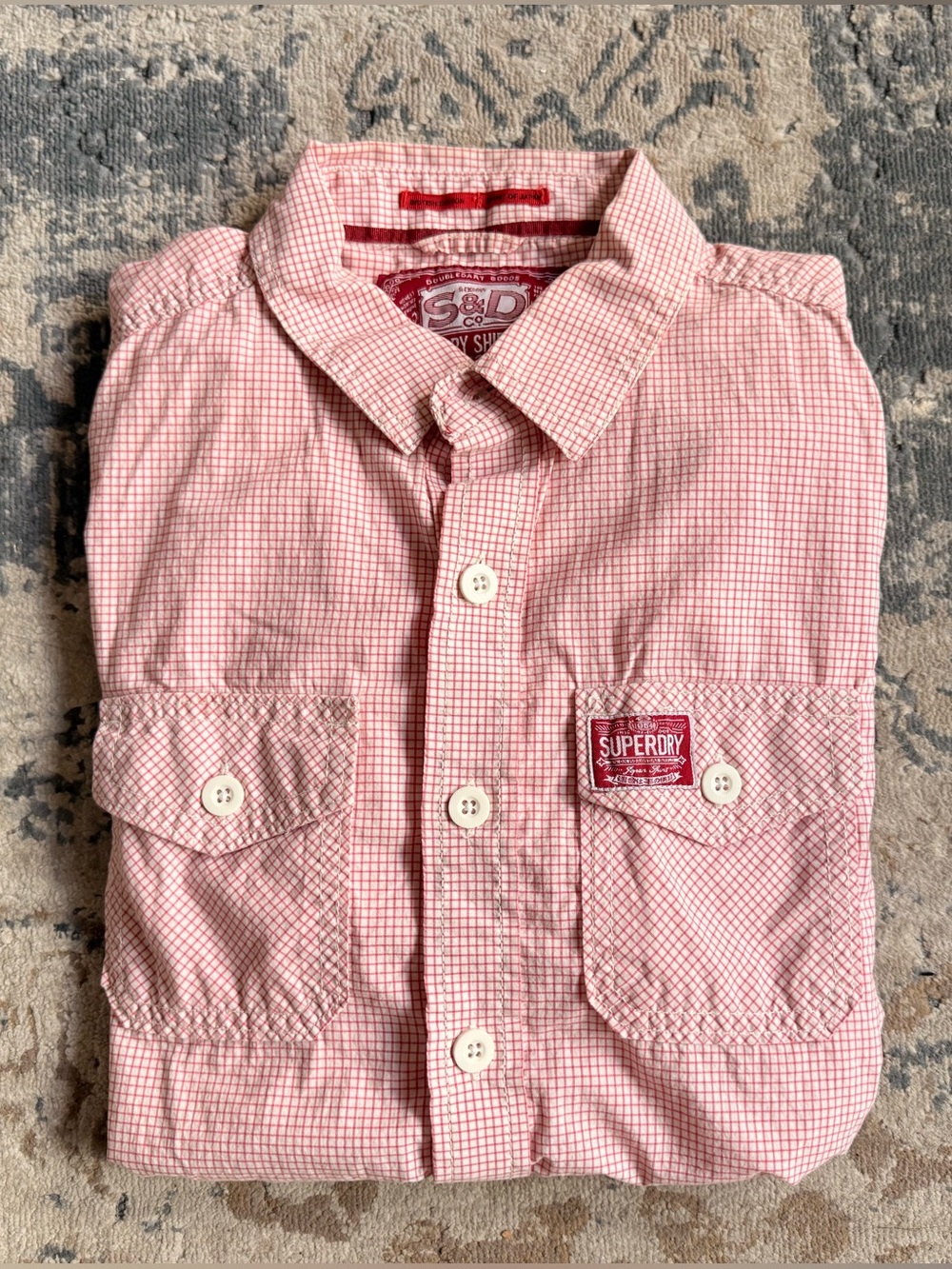 Checked Short Sleeve Button-Down - Medium SUPERDRY